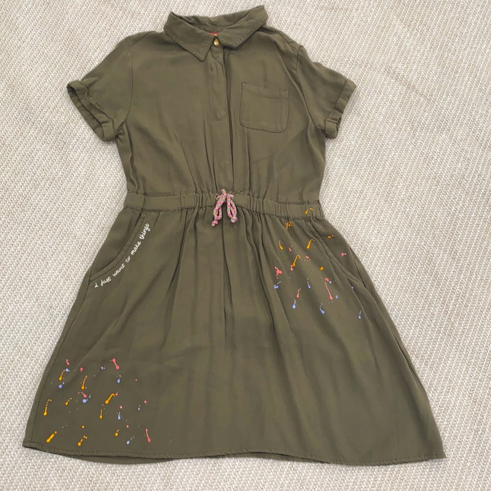 Youth Large Army Green Shirt Dress